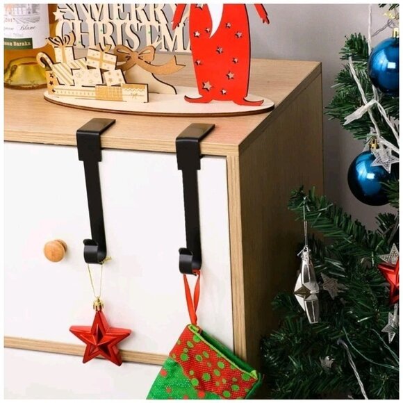 4 Pack Christmas Stockings Holder Hanger,Metal Hooks for Hanging Christmas Decor - Picture 5 of 7